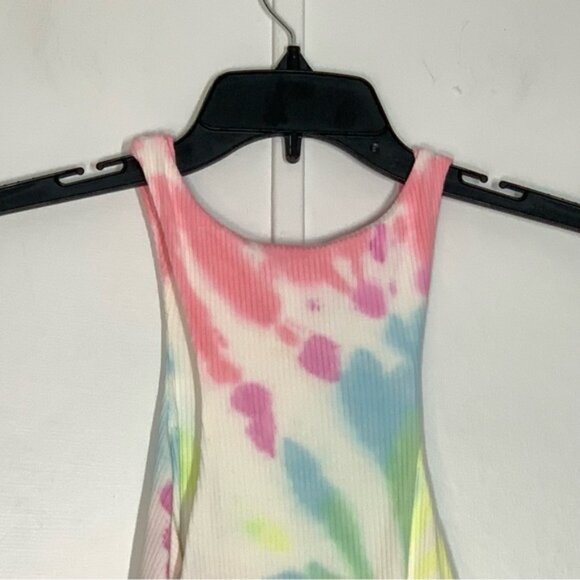 Afrm Tie-Dye Side Ruching Ribbed Racerback Tank Top - Picture 8 of 11